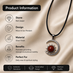 Solunara Red Jasper Moon Pendant – Celestial Vitality Necklace, Strength & Stability Symbol 20 gm