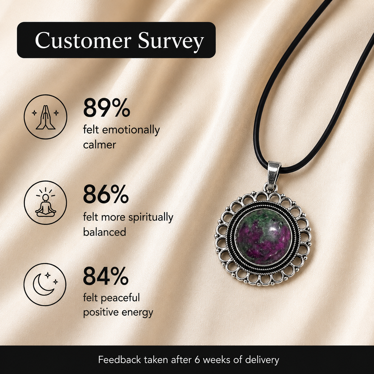 Rubelith Zoisite Crystal Pendant – Vintage Harmony Necklace, Growth & Passion Symbol 20 gm