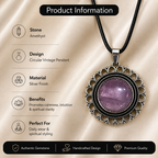 Lavendria Amethyst Crystal Pendant – Vintage Harmony Necklace, Calm & Clarity Symbol 20 gm