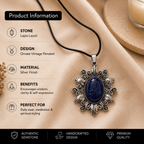 Azurielle Lapis Lazuli Crystal Pendant – Vintage Wisdom Necklace, Truth & Clarity Symbol 20 gm