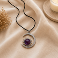 Celestira Amethyst Moon Pendant – Celestial Harmony Necklace, Peace & Intuition Symbol 18 gm