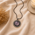 Lavendria Amethyst Crystal Pendant – Vintage Harmony Necklace, Calm & Clarity Symbol 20 gm