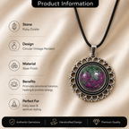 Rubelith Zoisite Crystal Pendant – Vintage Harmony Necklace, Growth & Passion Symbol 20 gm