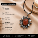 Red Jasper Solvéra Carnelian Crystal Pendant – Vintage Energy Necklace, Confidence & Vitality Symbol