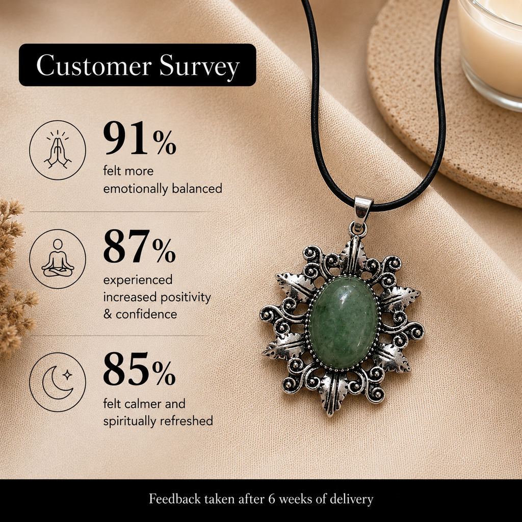 Verdelune Green Aventurine Crystal Pendant – Vintage Harmony Necklace, Prosperity & Calm Symbol