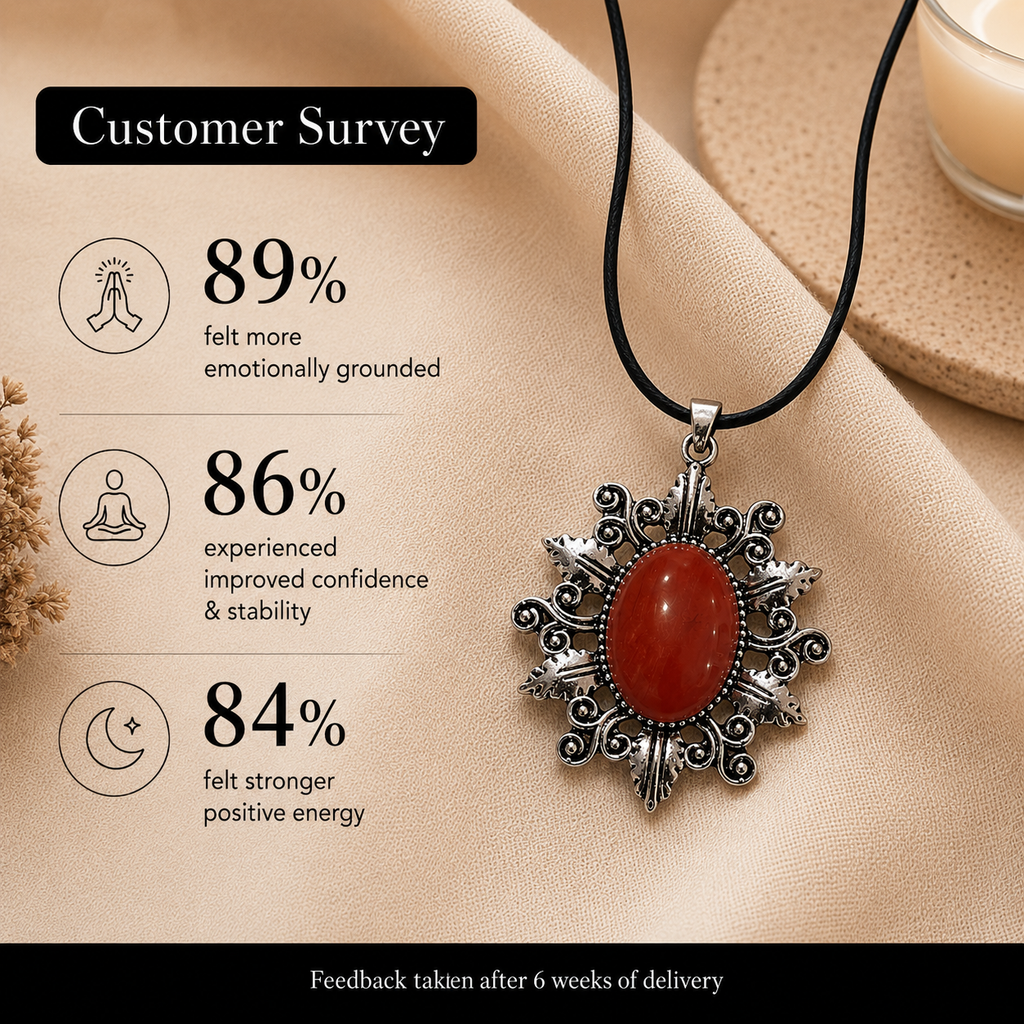 Red Jasper Solvéra Carnelian Crystal Pendant – Vintage Energy Necklace, Confidence & Vitality Symbol